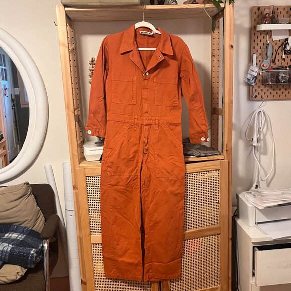 Big Bud Press Pants - Big Bud Press Everyday Long Sleeve Jumpsuit Burnt Terracotta ORIGINAL VERSION